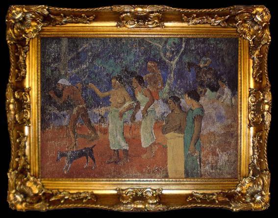 framed  Paul Gauguin Tahitian Landscape life, ta009-2